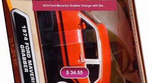 1974 Ford Maverick Grabber Orange with Black Stripes "Forgotten Classics" Series 1/24 Diecast Mod..