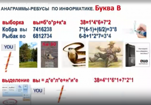 АНАГРАММЫ РЕБУСЫ  В ТРЕНАЖЕРЕ ИНФОРМАТИКИ