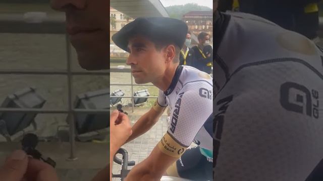 Impresiones de Mikel Landa en la presentación del Tour de Francia en Bilbao.