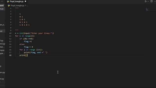 Floyd's Triangle pattern in python | pattern programming I Interview Question in python