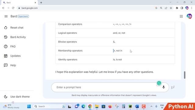 Mastering Python with Google Bard AI