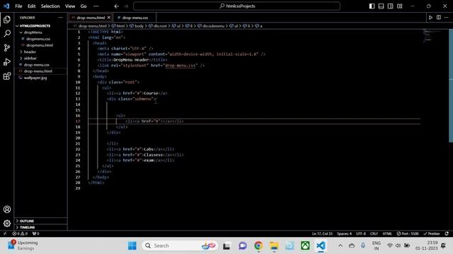 HTML CSS beginners Project || Dropdown Menu list #beginnersguide