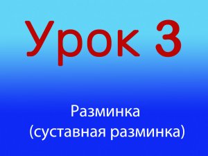 Урок 3 Суставная разминка, уровень 1/4.