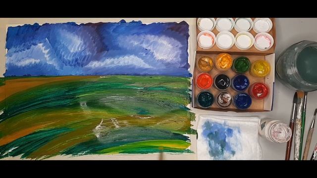 Рисунок на тему "Осень" в технике печати монотипия смотреть онлайн