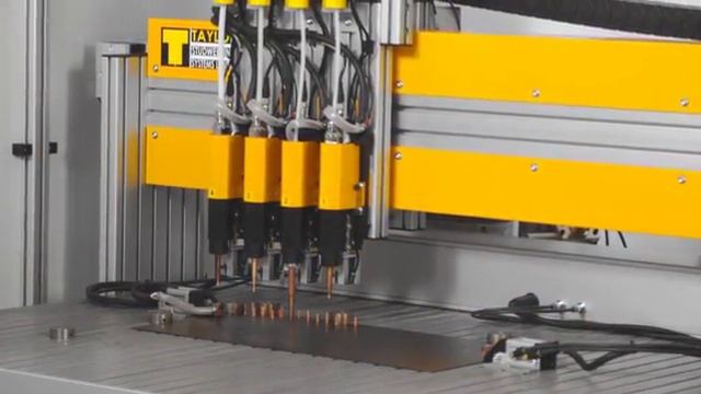 TAYLOR установка автоматической приварки метизов CNC, 4 сварочные головки.mp4