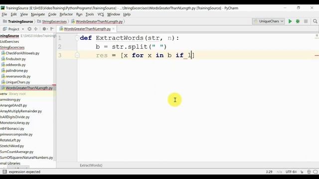#31 Words that are greater than N letters | Python in Tamil