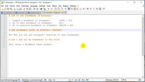 HOW TO CREATE & USE BOOKMARKS IN NOTEPAD++ Using BookmarksPanel Plugin