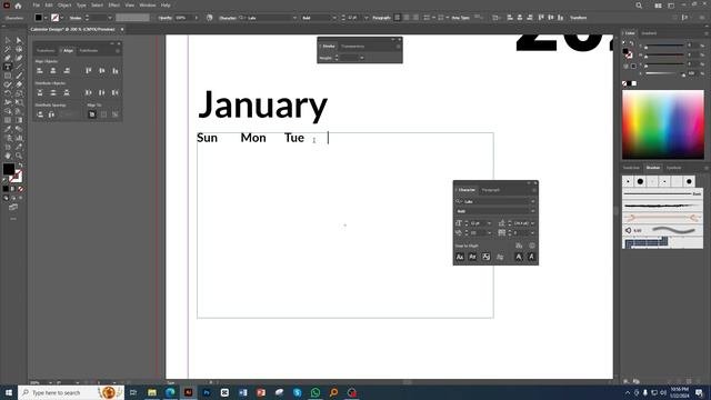How to create a Calendar Design in Adobe Illustrator