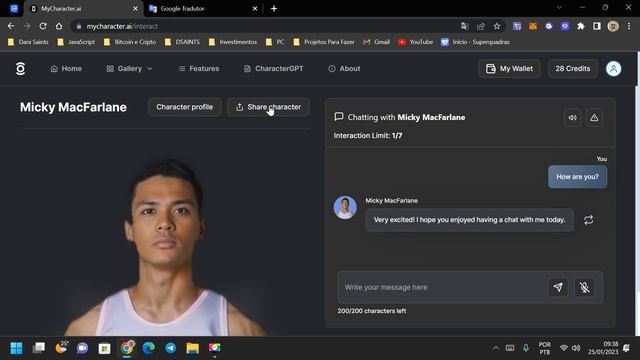 CRIE SEU PERSONAGEM INTERATIVO COM INTELIGÊNCIA ARTIFICIAL - MY CHARACTER.AI смотреть онлайн