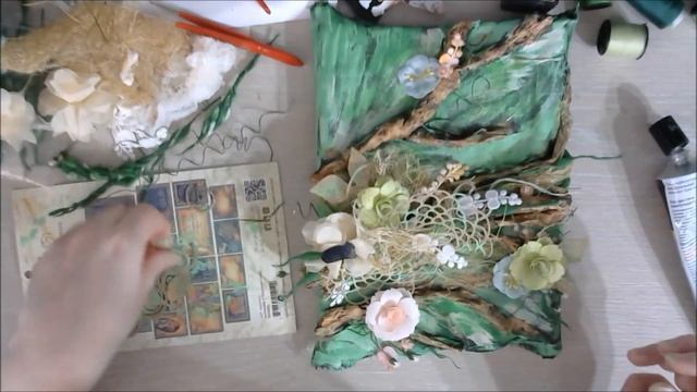 МК фэнтези-холстStep by step Tutorial Mixed Media Fantasy canvas with 7DotsStudio by Ragozina Olga