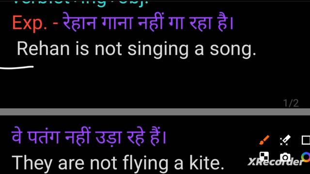 Present continuous tense negative sentence @YOUREnglish-2024