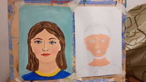 Рисуем гуашью портрет мамы