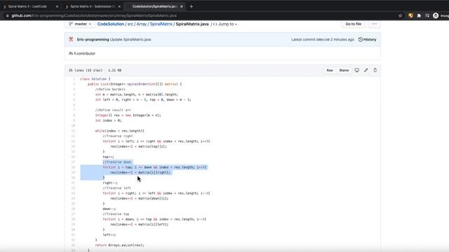[Java] Leetcode 59. Spiral Matrix II [Array #8] смотреть онлайн