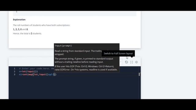 Set .intersection() Operation | Hackerrank Python Solution | English Explanation