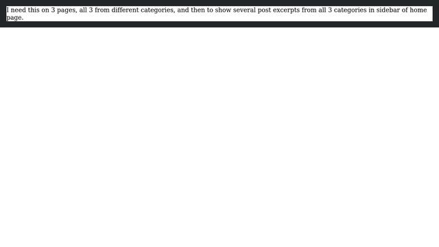 Wordpress: How to show post(excerpt) from specific category on wp page?