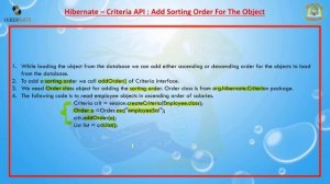 Lesson - 38 : Hibernate - Add Sorting Order using Criteria API XML and Annotation based Config