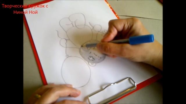 Рисуем мишку Тедди с шариком и цветком. Уроки рисования. Просто смотреть онлайн