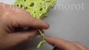 Безотрывное вязание  мотивов крючком Квадратный мотив