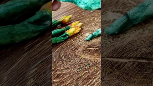 Роспись цветов из самозастывающей полимерной глины. #поделка на конкурс