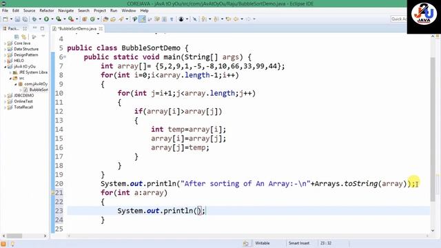 Sorting Array in Java by raju soni. смотреть онлайн