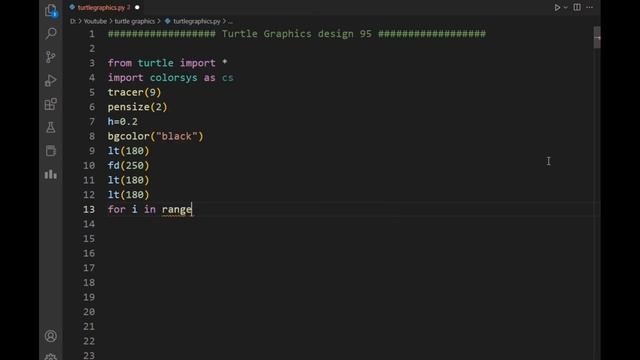 python turtle graphics tutorial || #design95  || Python graphics