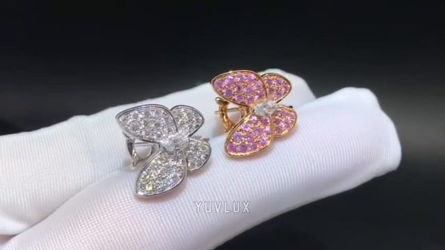 Серьги бабочки Van Cleef с бриллиантами и сапфирами 💎 YUVLUX
