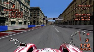 Gran Turismo 2 - Toyota GT-One '98 - Hood Camera Test - Rome City Full Course - Duckstation - 60 fp