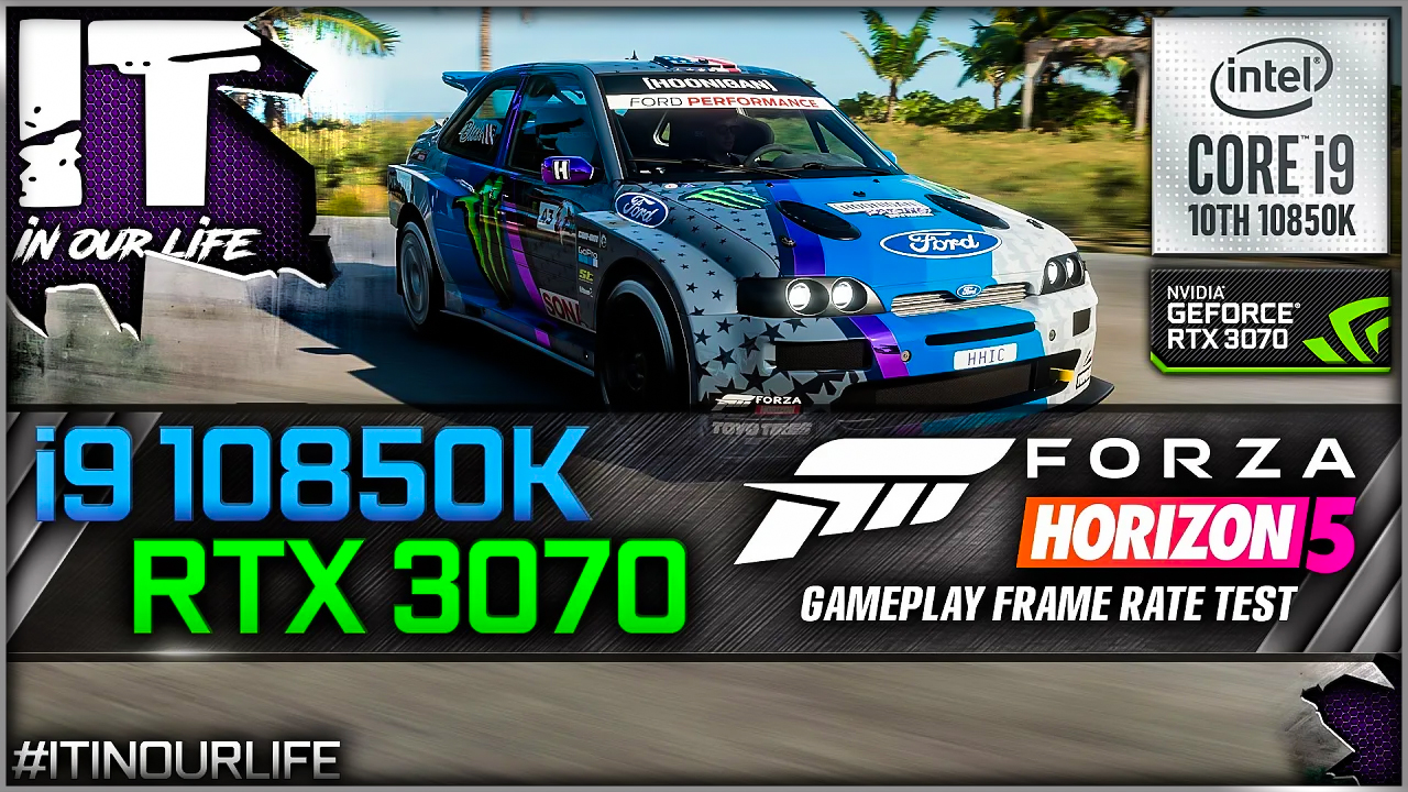 Forza Horizon 5 | i9 10850K + RTX 3070 | Gameplay | Frame Rate Test | 1080p, 1440p, 2160p