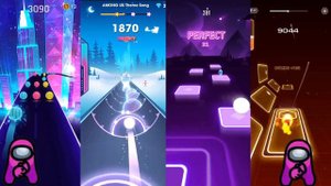 AMONG US | DANCING ROAD VS BEAT ROLLER VS TILES HOP VS MAGIC TWIST | Panthera Plays