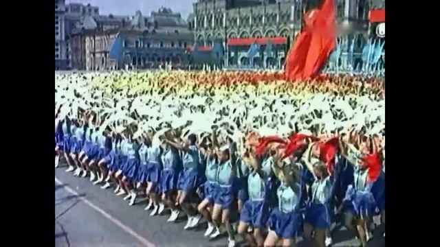 1945 год. Всесоюзный парад физкультурников - Union parade of athletes on Red Square
