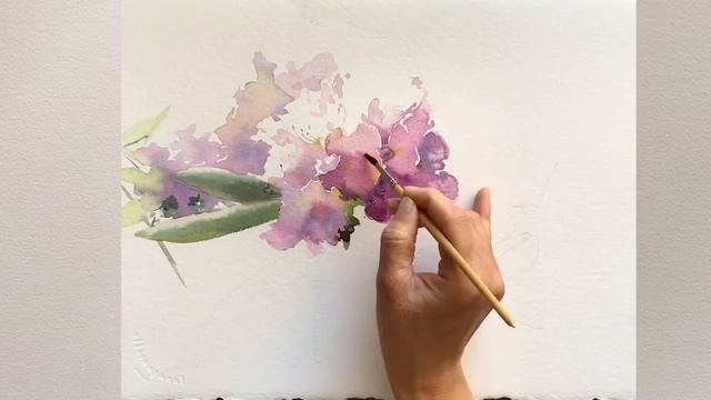 Рододендроны, акварель.  Марина Ласаева #акварель #watercolor
