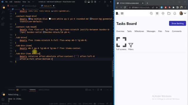 Tailwind CSS: Create A Responsive Admin Dashboard Page | HTML, Tailwind CSS & JavaScript