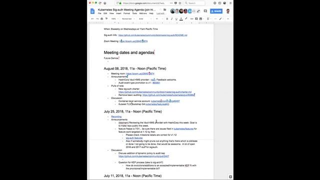 Kubernetes SIG Auth 20180808 смотреть онлайн