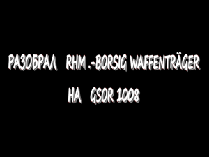 Разобрал Rhm.-Borsig Waffenträger на GSOR 1008