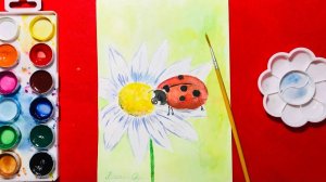 #как_рисовать_акварелью  божью коровку? #уроки_акварели