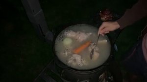 Холодец из свинины в казане на костре !!!