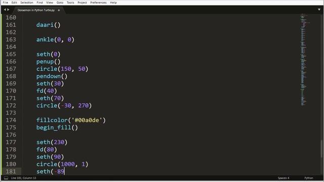 Doraemon In Python Turtle!