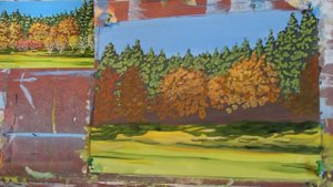 Как нарисовать Легкий Пейзаж гуашью поэтапно Осень