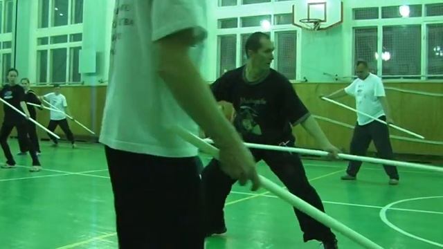 Комплекс с копьём -отработка движений.Тренировка у шаолиньского  монаха  Ши Янбина.