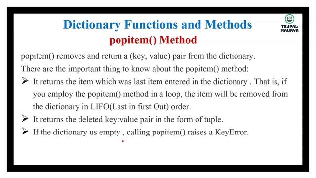 Chapter 13 Dictionaries | Part 3 | Class XI Computer Science ( Python Programming)