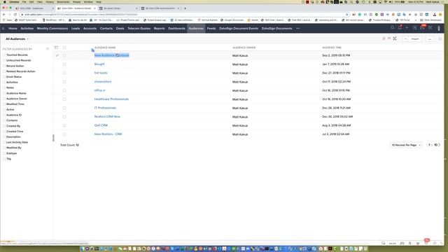 Facebook Audience API and Zoho CRM