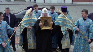 Патриарх Кирилл доставил Казанскую икону в Казанский собор на Красной площади