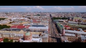Красивая летняя Аэросъемка Санкт-Петербурга.