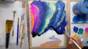 Рисуем вместе СЕВЕРНОЕ СИЯНИЕ. Пошаговый урок для детей 7+ и взрослых. Kidslessons.Art