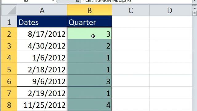 Excel - Formula to Display Quarter and Year from a Date - Dueling Excel - Episode 1515