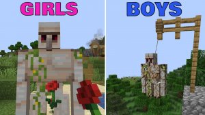 Как играют парни против девочек в майнкрафт! Нуб и про !