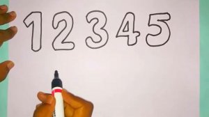 How to draw 1234 Numbers ? Bolalar uchun oson rasm chizish Как нарисовать красивую радужную рыбку