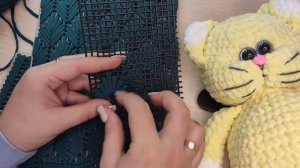 Узор на пластиковой канве "пальмовый листок" #mimi.toys.#сумка#канва#шнур