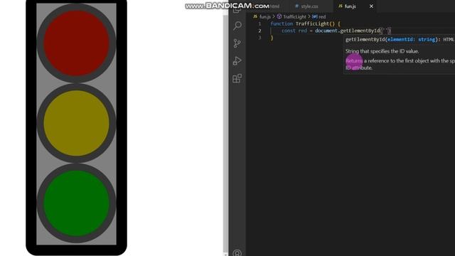 TrafficLight Светофор на Html Css JavaScript