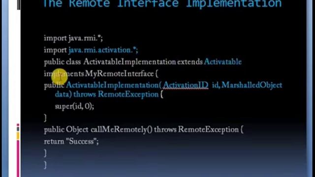 Object Activation In RMI смотреть онлайн